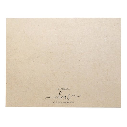 Moderne kartonnen ideeën naam papieren ondergrond notitieblok (Voorkant)