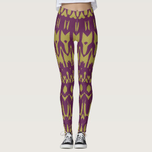 Moderne kastanjebruine mosterd "Ratti_Creative_Art Leggings
