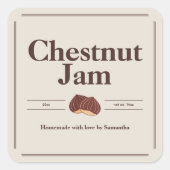 Moderne kastanjejam label sticker (Voorkant)