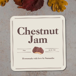 Moderne kastanjejam label sticker