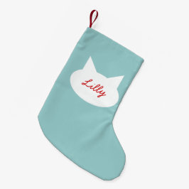 Moderne Kat - Aangepaste kerstcadeaustop Kleine Kerstsok
