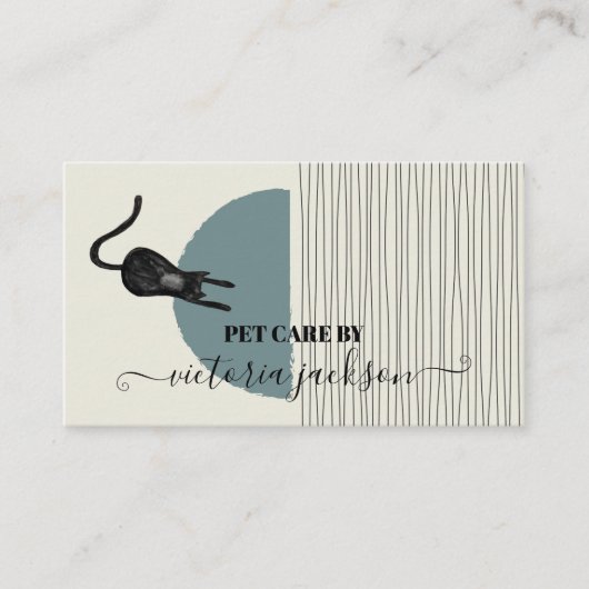 Moderne kat abstracte kat zitservice visitekaartje (Voorkant)