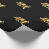 Moderne kat Gold Black Cadeaupapier (Hoek)
