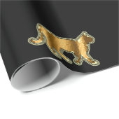Moderne kat Gold Black Cadeaupapier (Rol Hoek)