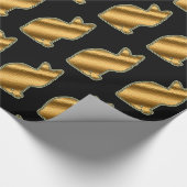 Moderne kat Gold Black Cadeaupapier (Hoek)