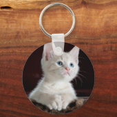 Moderne kat huisdier foto dubbelzijdig sleutelhanger (Achterkant)
