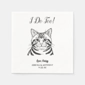 Moderne kat huwelijks cocktail servetten (Voorkant)