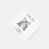 Moderne kat huwelijks cocktail servetten (Hoek)