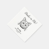 Moderne kat huwelijks cocktail servetten (Hoek)
