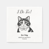 Moderne kat huwelijks cocktail servetten  (Voorkant)
