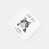 Moderne kat huwelijks cocktail servetten  (Hoek)