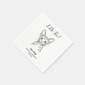 Moderne kat huwelijks cocktail servetten (Hoek)