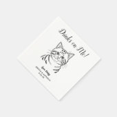 Moderne kat huwelijks cocktail servetten (Hoek)