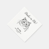 Moderne kat huwelijks cocktail servetten (Hoek)