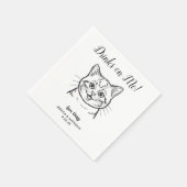 Moderne kat huwelijks cocktail servetten (Hoek)