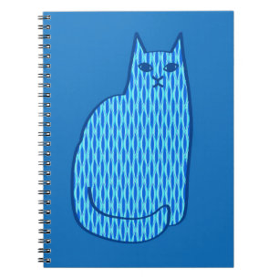 Moderne kat, kobalt en lichtblauw notitieboek