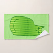 Moderne kat, Limoen en smaragdgroen Bad Handdoek (Handdoek)