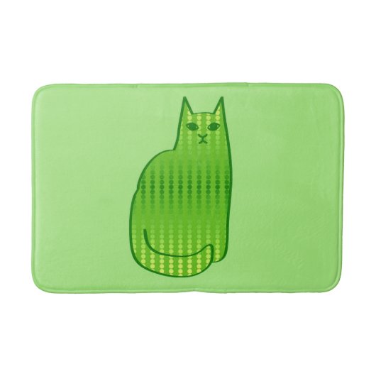 Moderne kat, Limoen en smaragdgroen Badmat (Voorkant)