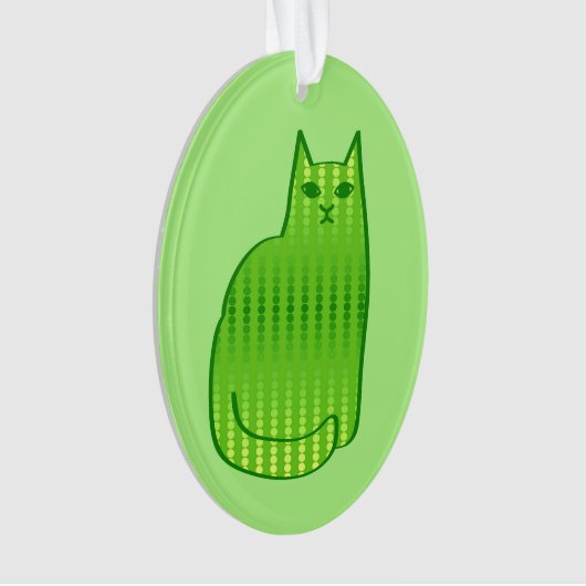 Moderne kat, Limoen en smaragdgroen Ornament (voorkant)