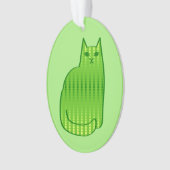 Moderne kat, Limoen en smaragdgroen Ornament (voorkant)