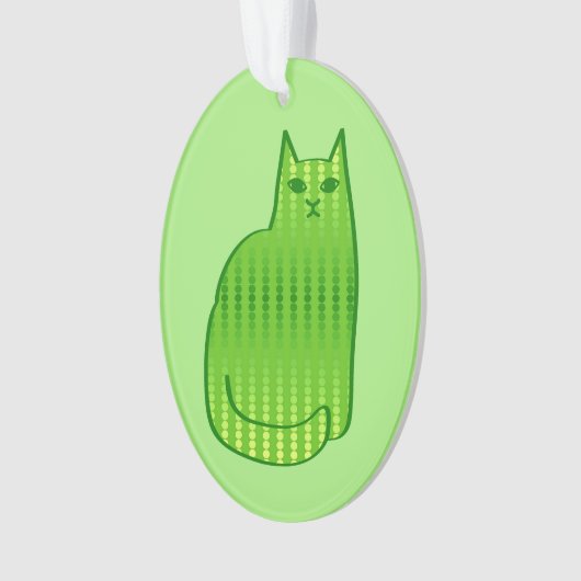 Moderne kat, Limoen en smaragdgroen Ornament (voorkant)