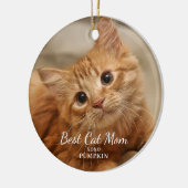 Moderne kat mam foto kerst keramisch ornament (Links)