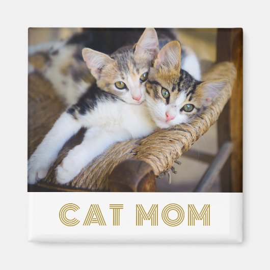 Moderne kat mam foto magneet (Voorkant)