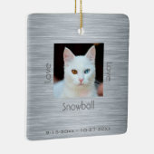 Moderne Kat Memorial Fotoliefst Kerstmis Keramisch Ornament (Rechts)