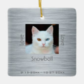 Moderne Kat Memorial Fotoliefst Kerstmis Keramisch Ornament (Voorkant)