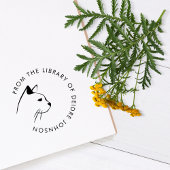 Moderne kat minimalistisch gebruik uit het bibliot  zelfinktende stempel