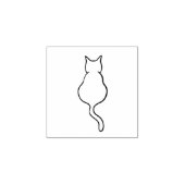 Moderne kat omtrek rubberen stempel (Afrduk)