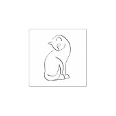 Moderne kat outline rubber stamp rubberstempel (Afrduk)