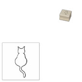 Moderne kat outline rubberen stempel (Gestempeld)