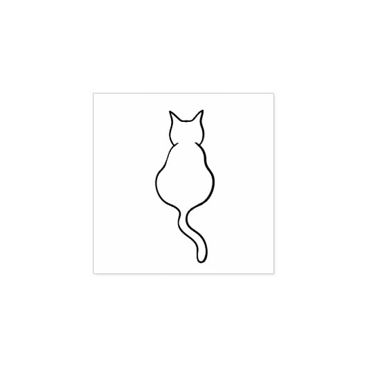 Moderne kat outline rubberen stempel (Afrduk)