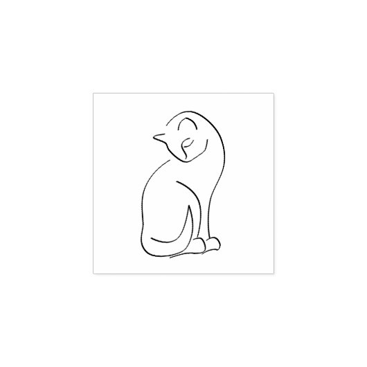 Moderne kat outline rubberen stempel (Afrduk)