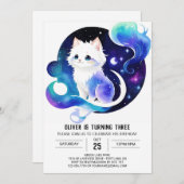 Moderne Kat Printable Verjaardag Kaart (Voorkant / Achterkant)