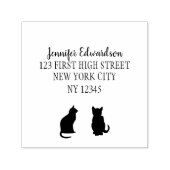 Moderne kat silhouetten handgeschreven script zelfinktende stempel (Design)