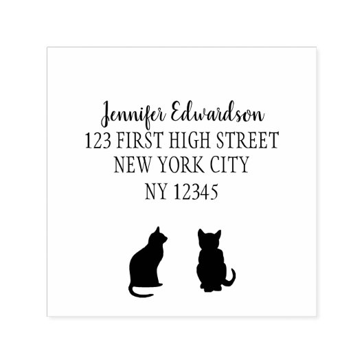 Moderne kat silhouetten handgeschreven script  zelfinktende stempel (Design)