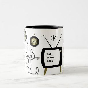 Moderne kat tweekleurige koffiemok