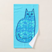 Moderne kat uit de middeleeuwen, Turquoise en mari Bad Handdoek (Handdoek)