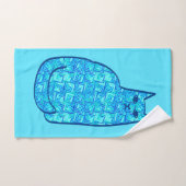 Moderne kat uit de middeleeuwen, Turquoise en mari Bad Handdoek (Handdoek)