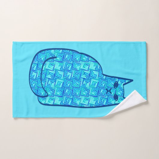 Moderne kat uit de middeleeuwen, Turquoise en mari Bad Handdoek (Handdoek)