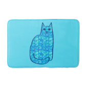 Moderne kat uit de middeleeuwen, Turquoise en mari Badmat (Voorkant)