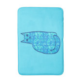 Moderne kat uit de middeleeuwen, Turquoise en mari Badmat (Voorkant Verticaal)