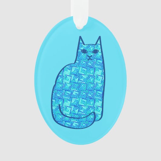 Moderne kat uit de middeleeuwen, Turquoise en mari Ornament (voorkant)