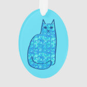 Moderne kat uit de middeleeuwen, Turquoise en mari Ornament (achterkant)