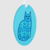 Moderne kat uit de middeleeuwen, Turquoise en mari Ornament (voorkant)