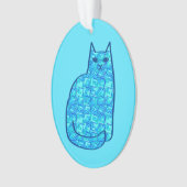 Moderne kat uit de middeleeuwen, Turquoise en mari Ornament (voorkant)