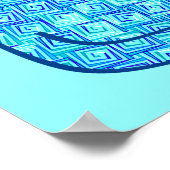 Moderne kat uit de middeleeuwen, Turquoise en mari Poster (Hoek)