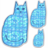 Moderne kat uit de middeleeuwen, Turquoise en mari Sticker (Voorkant)